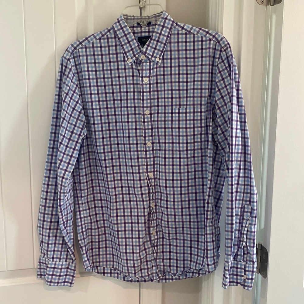 J. Crew slim fit purple/blue medium button up shirt.